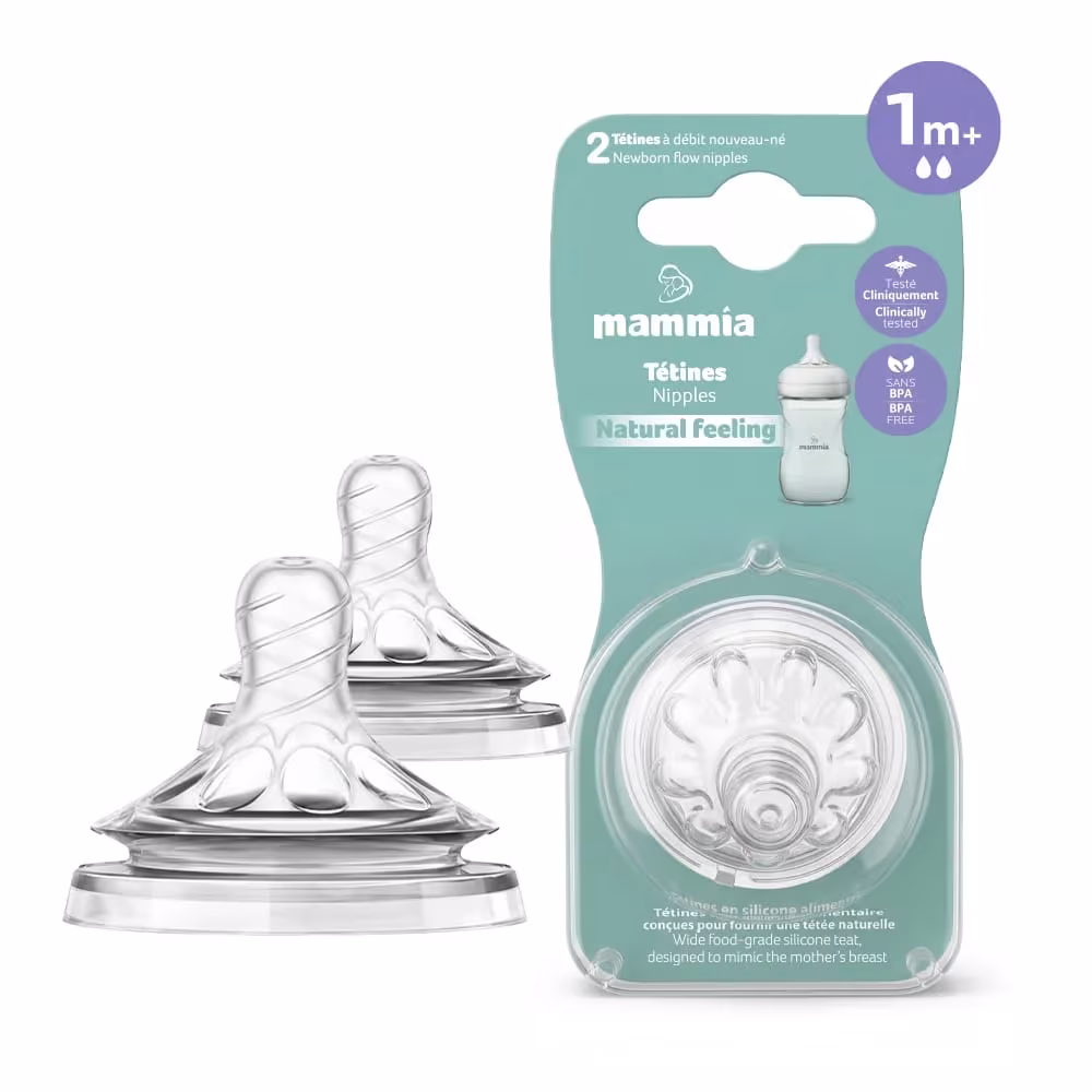 Lot de 2 tétines Natural feeling 1mois+ – Mammia – Image 2