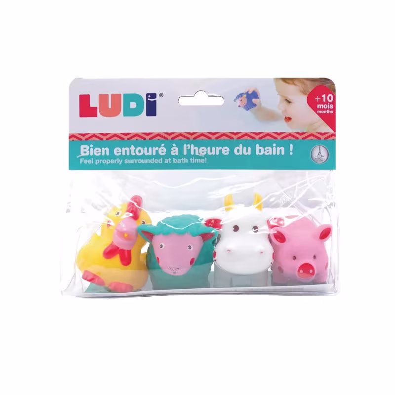 Lot de 4 Aspergeurs “Ferme” Jouets de Bain – Ludi